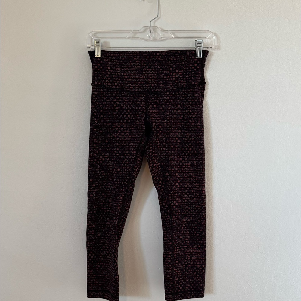 Lululemon Black and Red Patterned Leggings
